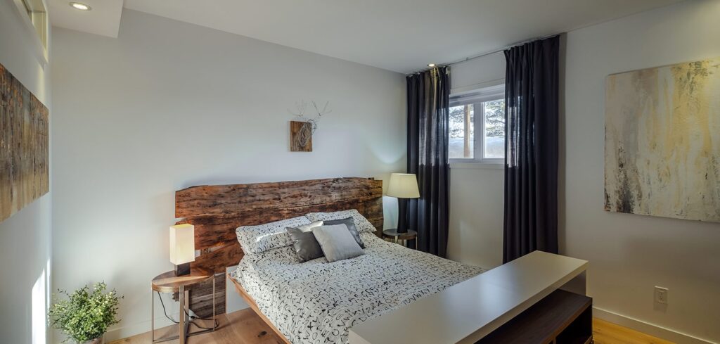 Chambre à coucher au Chalet DesignPur | Chalets de luxe à louer dans Lanaudière | Chalets Zenya